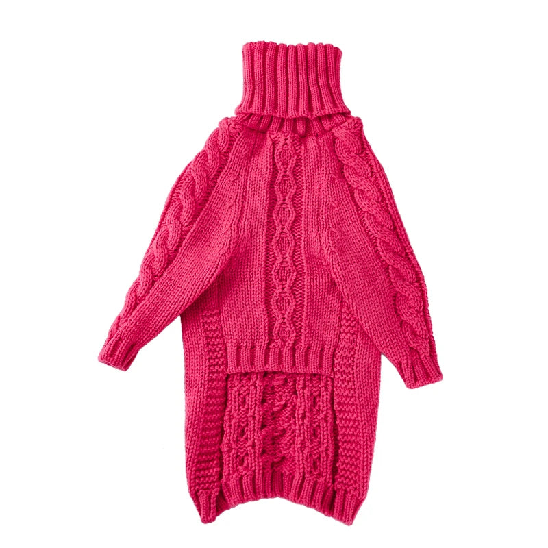 Turtleneck Twist Knitted Sweater for Dogs, Italian Greyhound Whippet, Warm Dog Coat, Dog's Winter Clothing