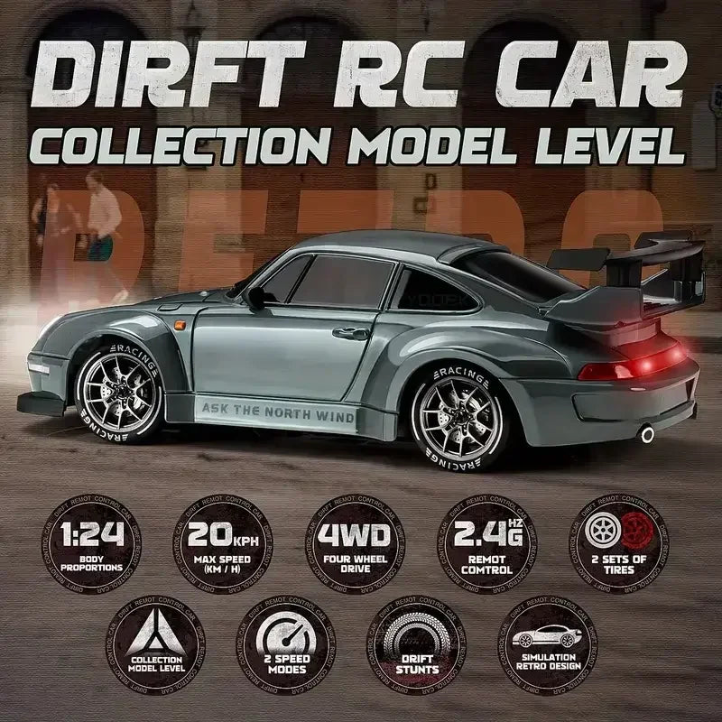 4WD Remote Control Drift Car – 1:24 Mini High-Speed RC Racing Car for Kids & Adults