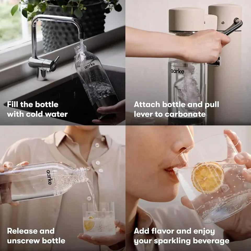 Sparkling & Seltzer Water Maker-Soda Maker with PET Bottle (Stainless Steel)