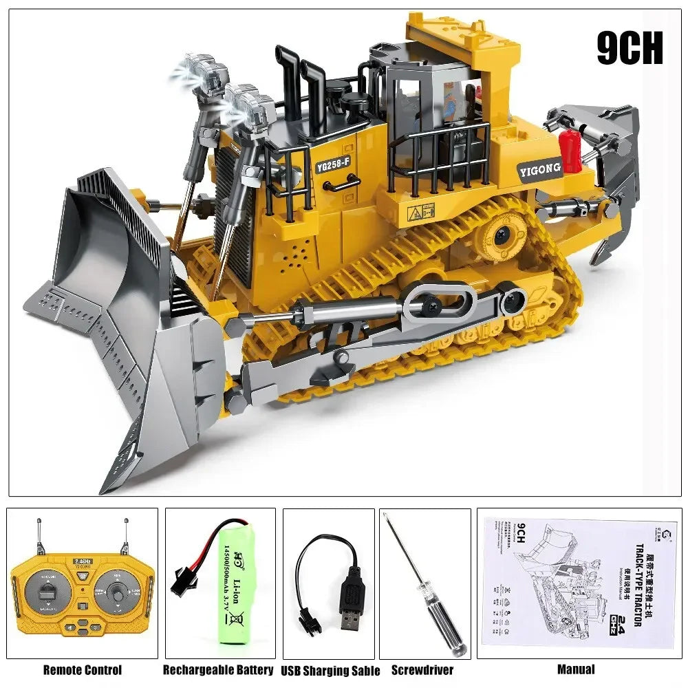 2.4G Remote Control Excavator Dump Truck RC Construction Vehicle Toy – 9/11CH