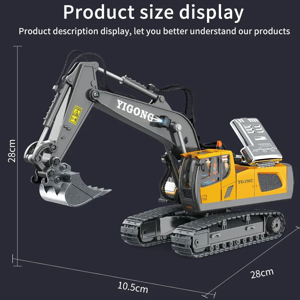 2.4G Remote Control Excavator Dump Truck RC Construction Vehicle Toy – 9/11CH