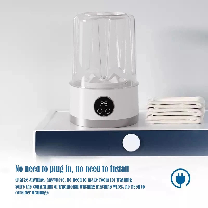 New Wireless Washing Machine – Portable Travel Laundry Cup for Underwear & Socks