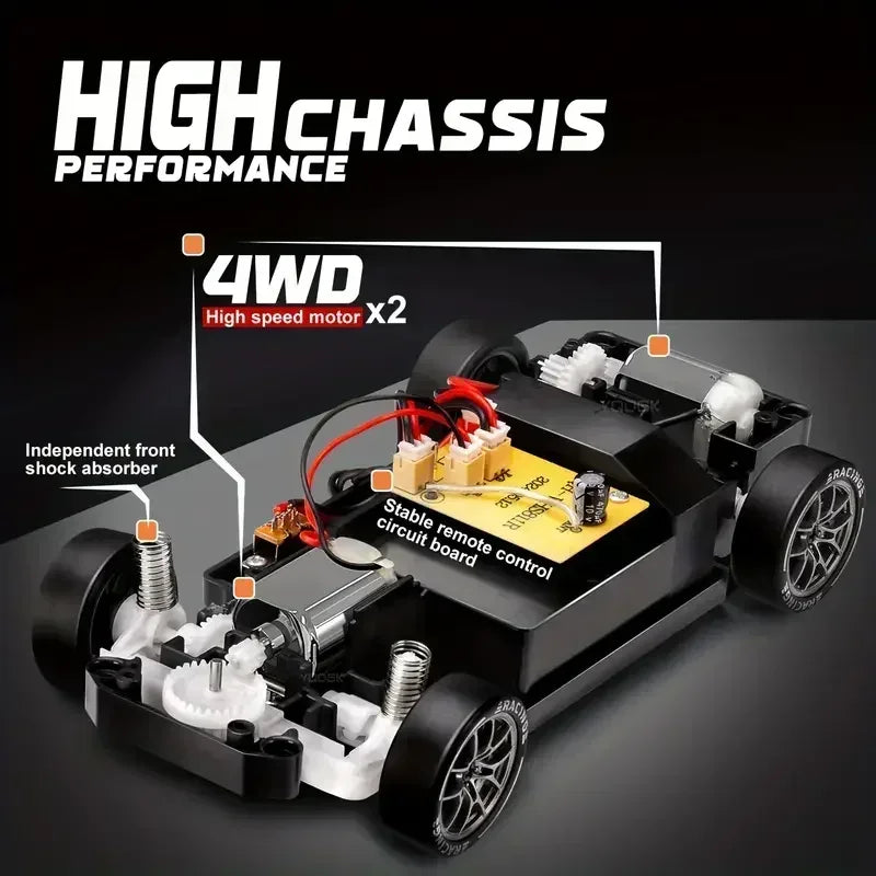 4WD Remote Control Drift Car – 1:24 Mini High-Speed RC Racing Car for Kids & Adults