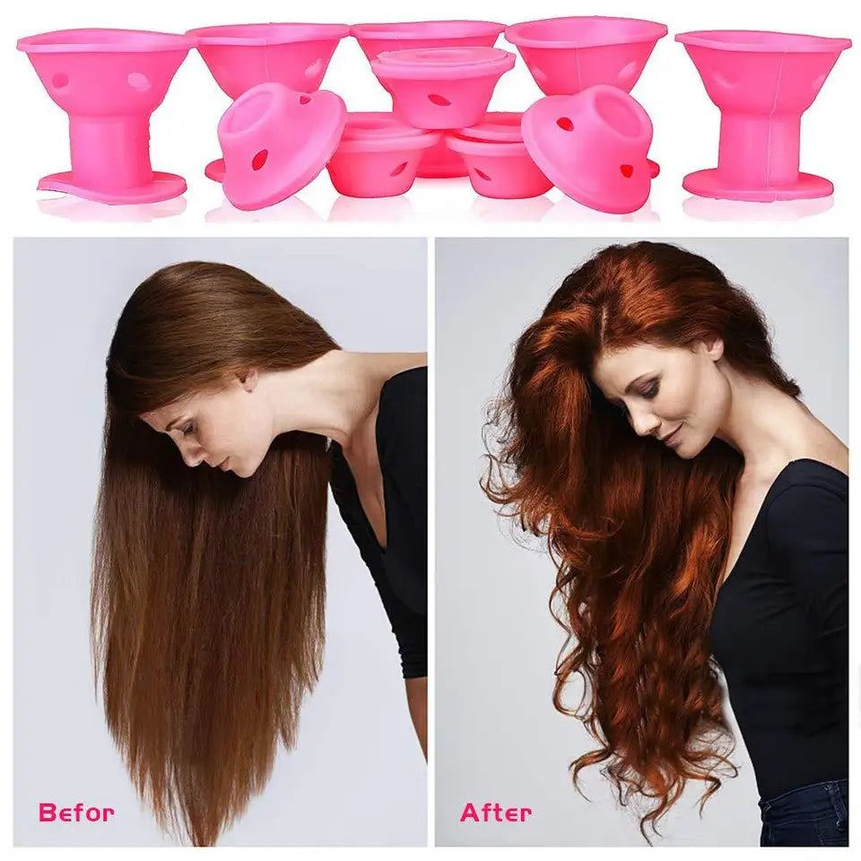 41Pcs Set Silicone Bell Curlers With Wig Net Heatless No Harm Hair Rollers Portable Hair Styling Tools