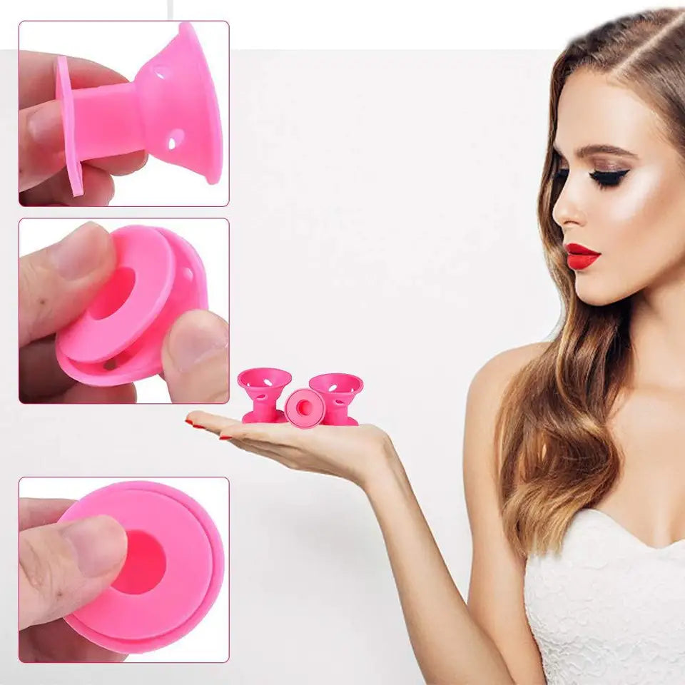 41Pcs Set Silicone Bell Curlers With Wig Net Heatless No Harm Hair Rollers Portable Hair Styling Tools