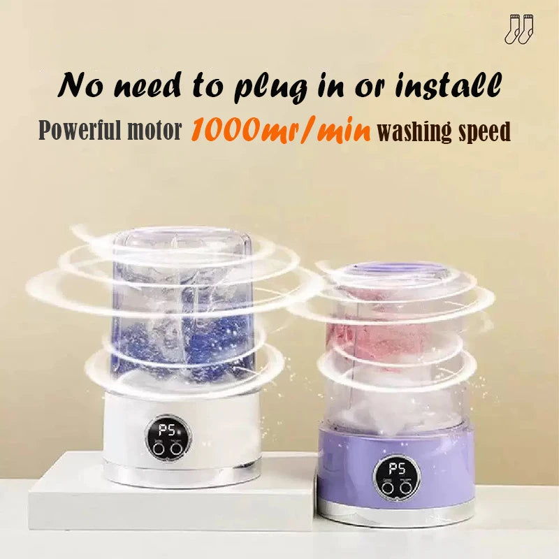 New Wireless Washing Machine – Portable Travel Laundry Cup for Underwear & Socks