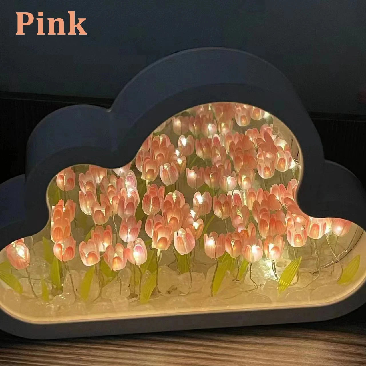 Tulip Cloud Sea of Flowers Night Light – Artistic Mirror Light for Romantic Ambience