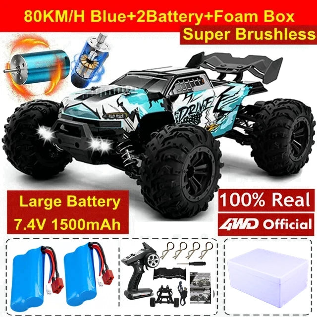 Remote Control Car off Road 4X4 RC High Speed Buggy Truck Super Brushless 50 or 80KM/H Fast Drift Racing Toy Kids Adults