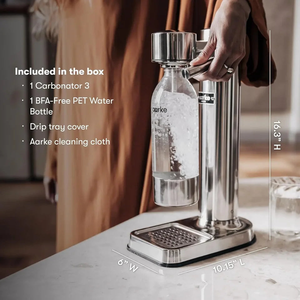 Sparkling & Seltzer Water Maker-Soda Maker with PET Bottle (Stainless Steel)