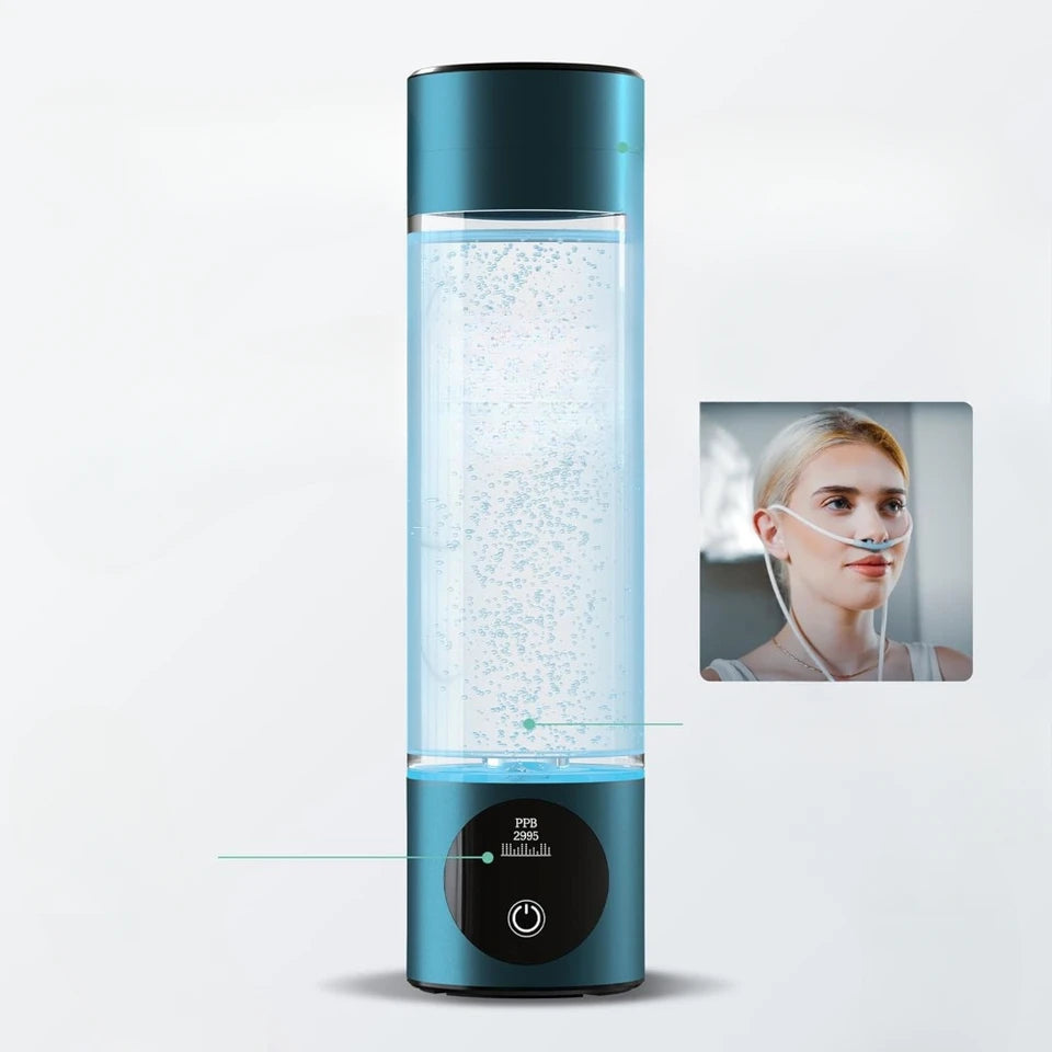with SPE/PEM Technology, Alternative for Hydrogen Water Pitcher, Water Ionizer, Hydro Water Bottle for Health (Turquoise)