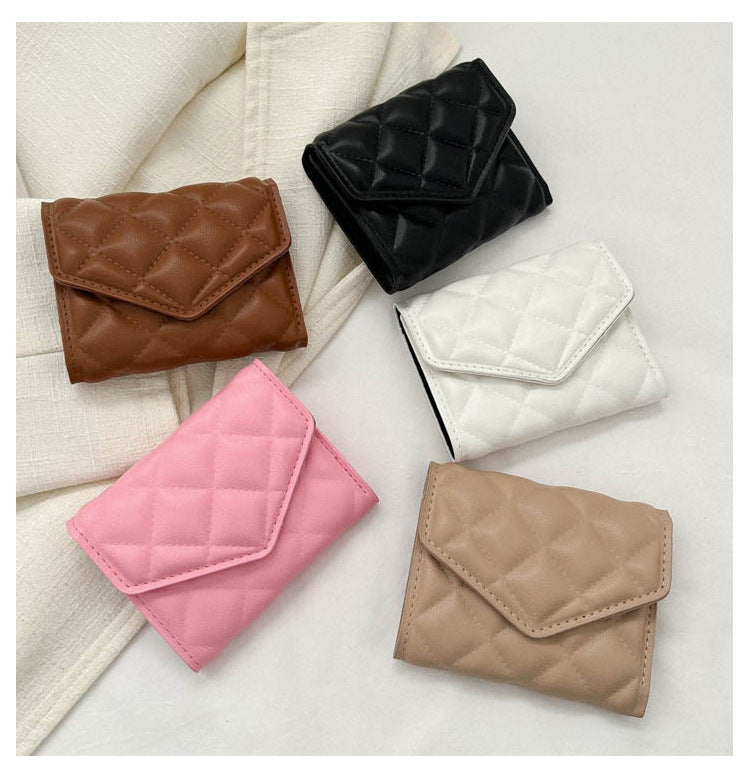 Multi-fold Diamond Embroidered Wallet – Women’s Large-capacity PU Leather Wallet with Waterproof, Wear-resistant Design