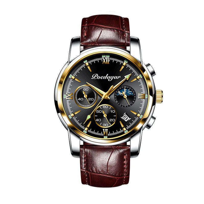 Multifunctional Luminous Waterproof Quartz Watch for Men