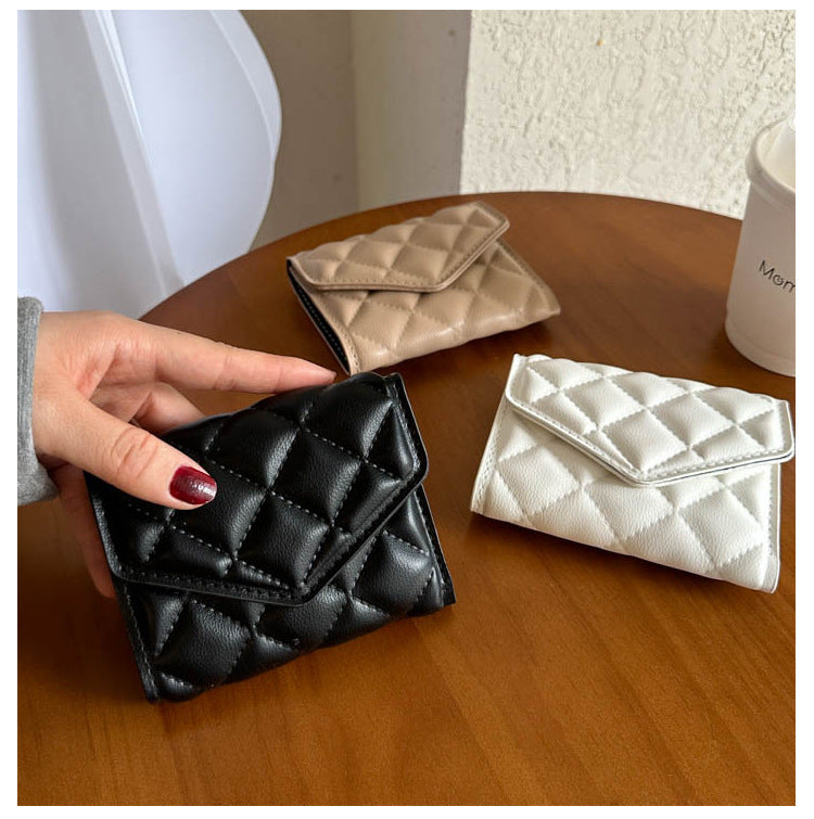 Multi-fold Diamond Embroidered Wallet – Women’s Large-capacity PU Leather Wallet with Waterproof, Wear-resistant Design