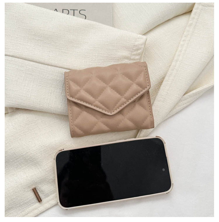Multi-fold Diamond Embroidered Wallet – Women’s Large-capacity PU Leather Wallet with Waterproof, Wear-resistant Design