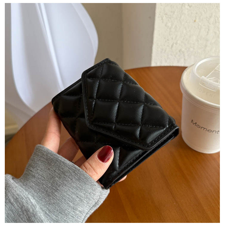Multi-fold Diamond Embroidered Wallet – Women’s Large-capacity PU Leather Wallet with Waterproof, Wear-resistant Design