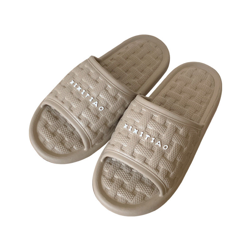 Women's Woven Plaid Soft Bottom Slippers – Cozy EVA Indoor Flip Flops
