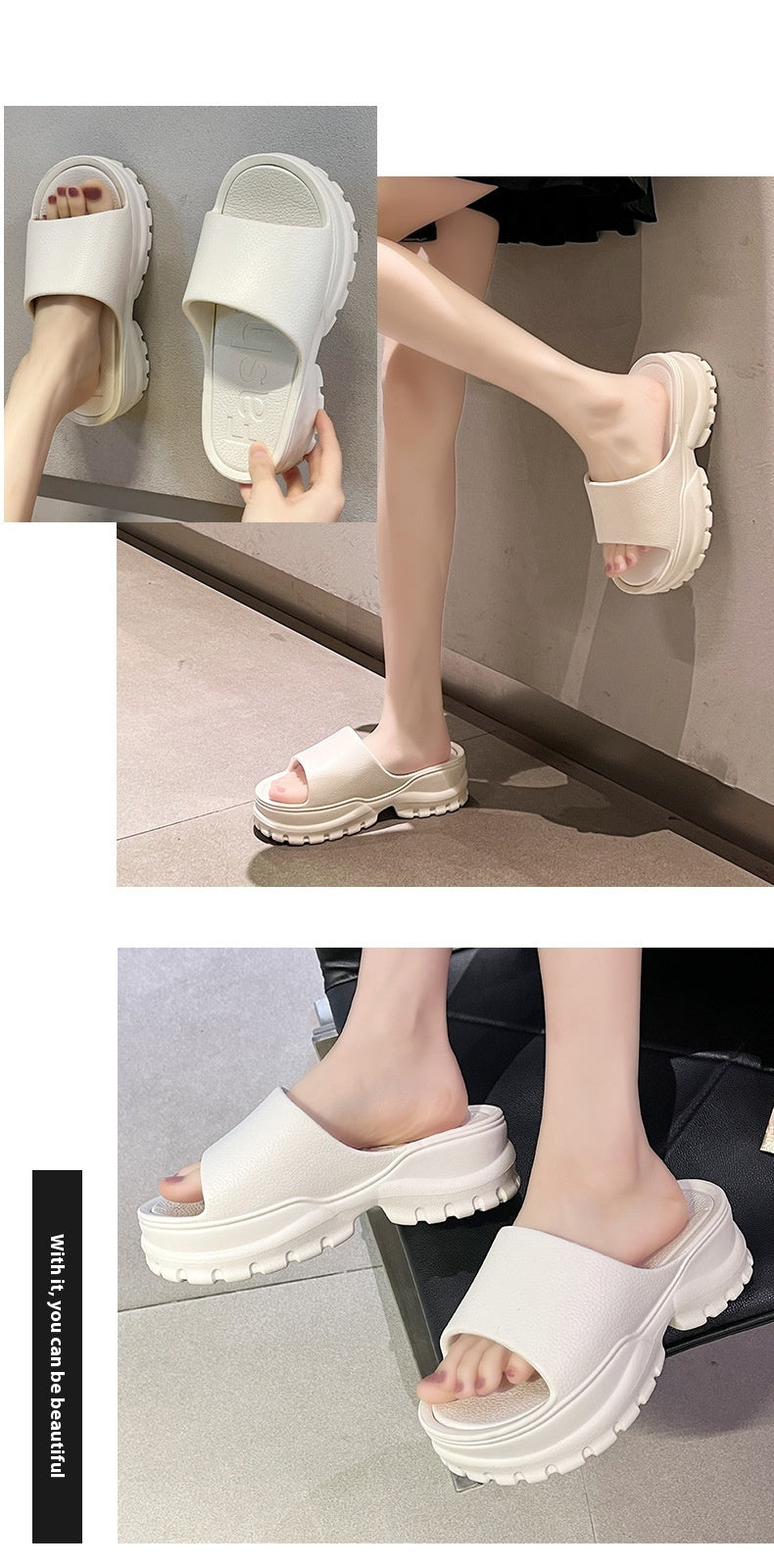 Women’s Fashion Casual Beach Platform Flip-Flops – Lightweight EVA Slippers for Summer Comfort