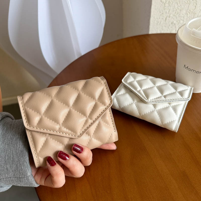 Multi-fold Diamond Embroidered Wallet – Women’s Large-capacity PU Leather Wallet with Waterproof, Wear-resistant Design