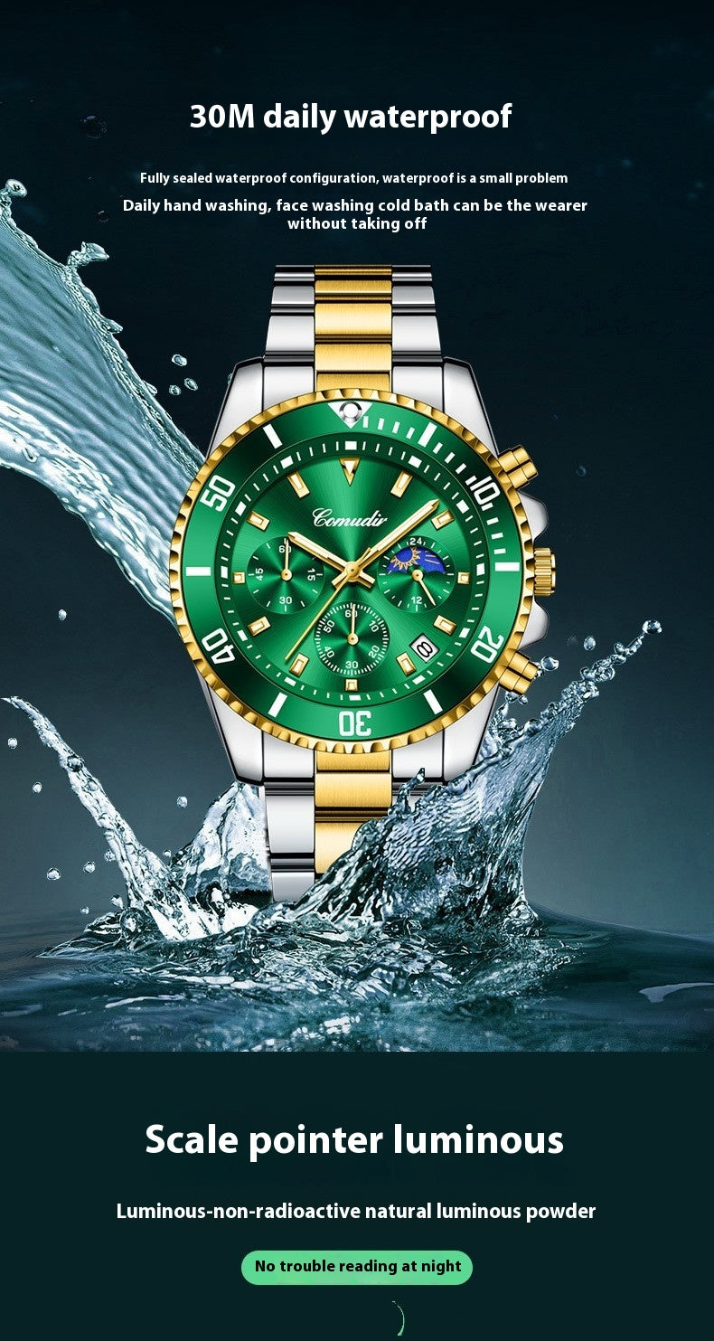 Three-eye Men's Luminous Waterproof Watch