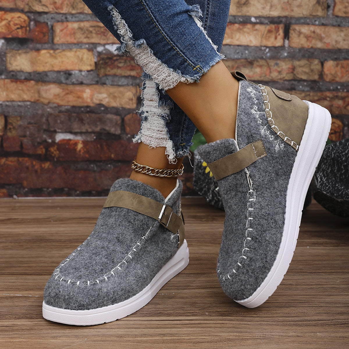 Thick Burr Warm Cotton Shoes – Suede Flat Winter Footwear for Men & Women | Sizes 36–43