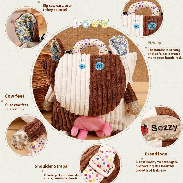 Children’s Cartoon Cow School Bag – Plush Animal Backpack for Kids | Breathable & Wear-Resistant