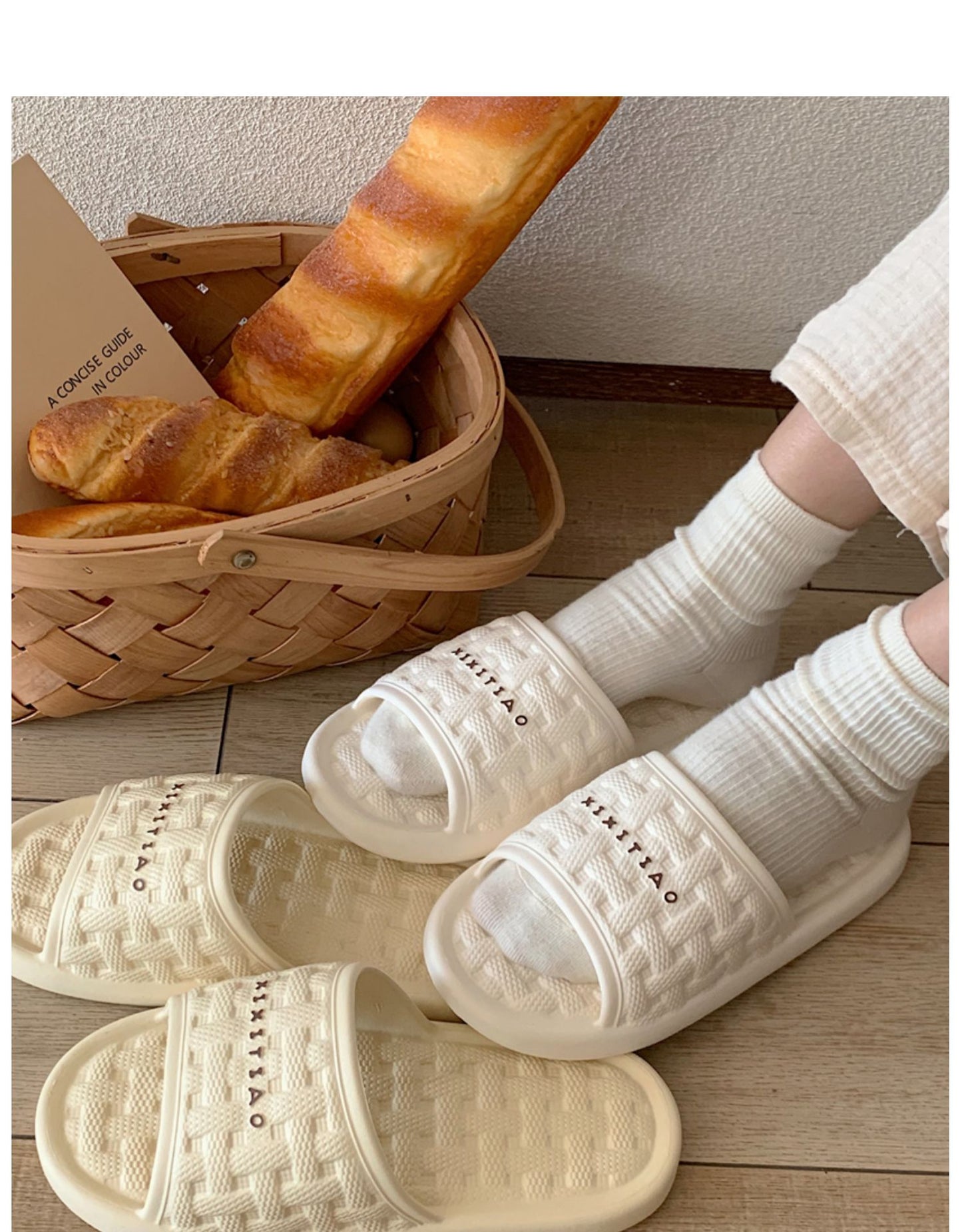 Women's Woven Plaid Soft Bottom Slippers – Cozy EVA Indoor Flip Flops