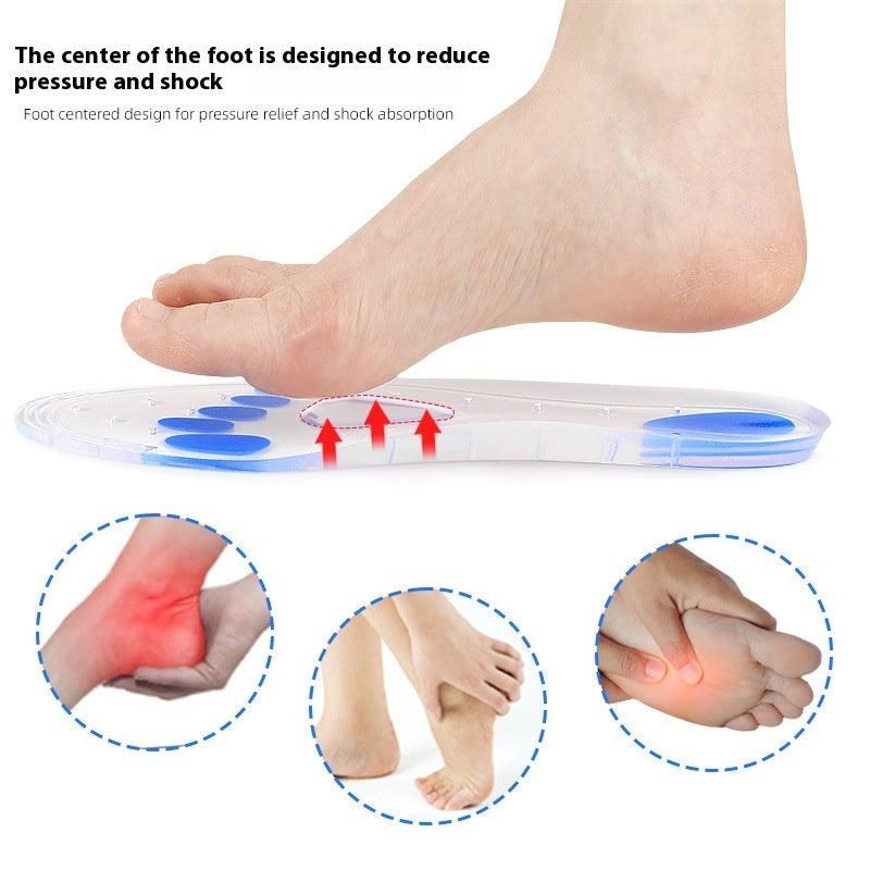 Silicone Shock Absorbing Insoles – Soft Pressure Relief Full Pads | Unisex Sizes EU 35–46