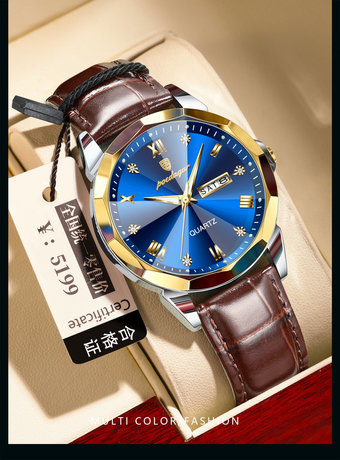 Belt Style Men's Waterproof Luminous Fashion Quartz Watch