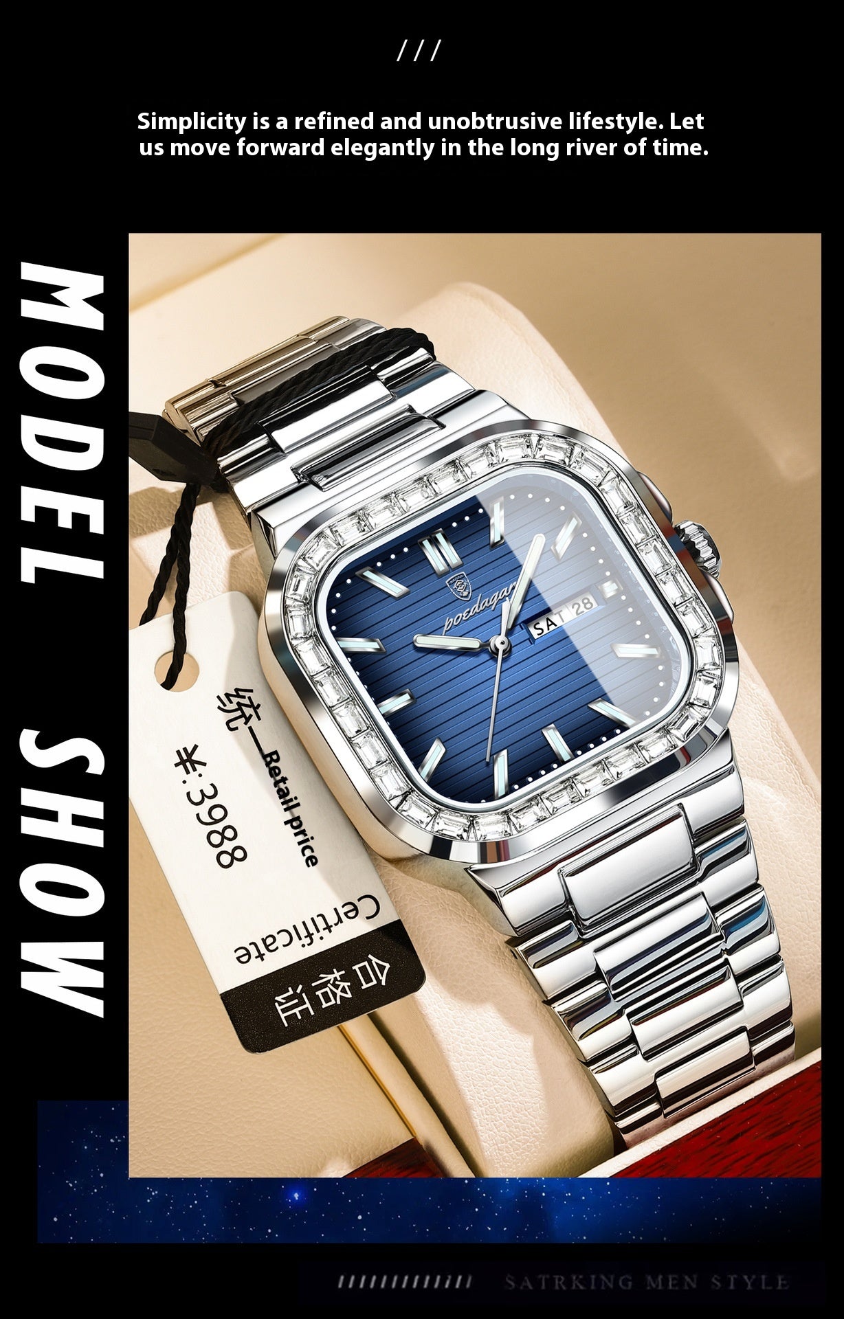 Double Calendar Men's Watch Diamond