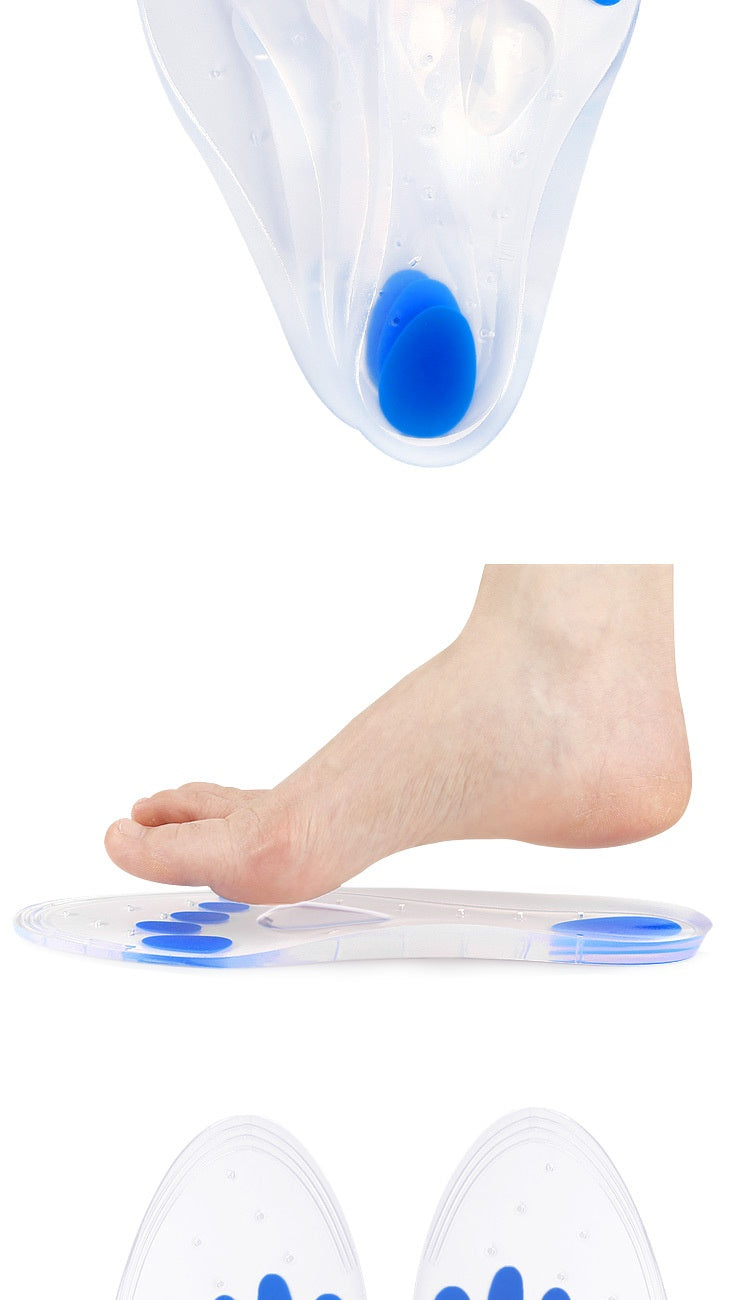 Silicone Shock Absorbing Insoles – Soft Pressure Relief Full Pads | Unisex Sizes EU 35–46