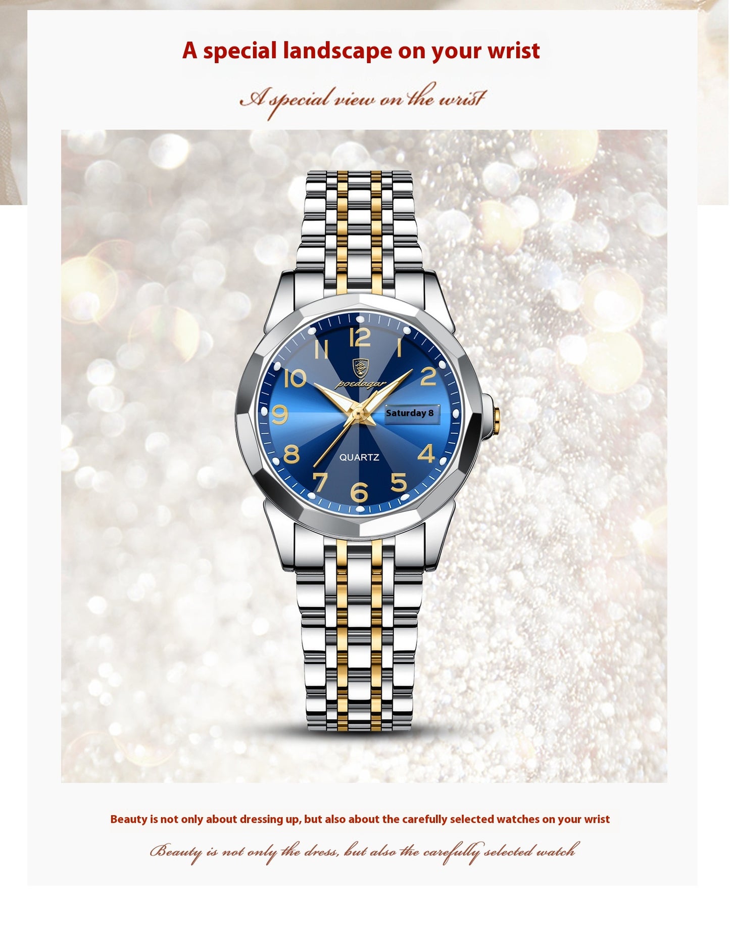Women's Waterproof Double Calendar Watch
