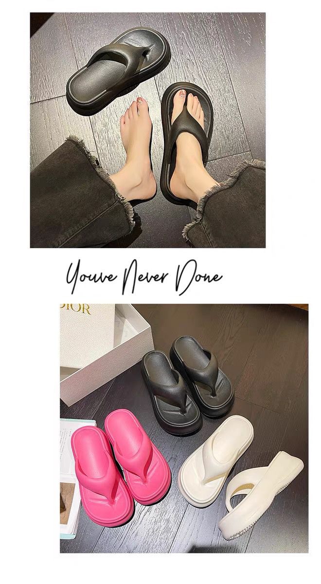 Non-slip Height-increasing Thick-soled EVA Flip-Flops – Women's Summer Slippers for Comfort & Style