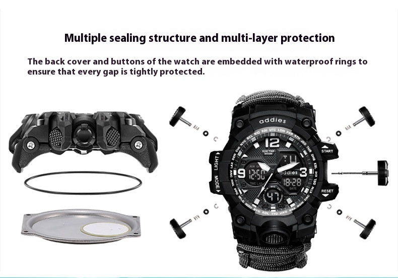 Multifunctional Waterproof Sports Watch for Men – Outdoor Tactical & Mountaineering