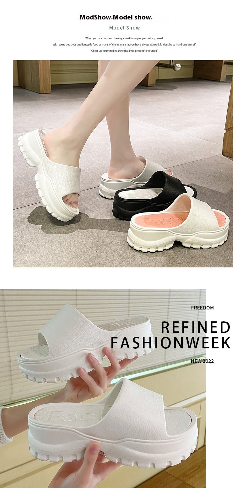 Women’s Fashion Casual Beach Platform Flip-Flops – Lightweight EVA Slippers for Summer Comfort