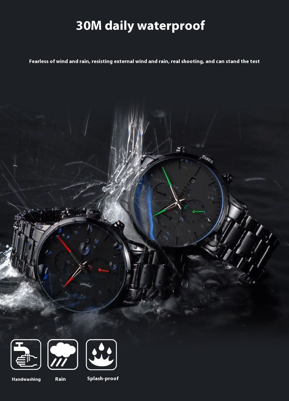 Men's Multi-functional Anti-luminous Quartz Watch