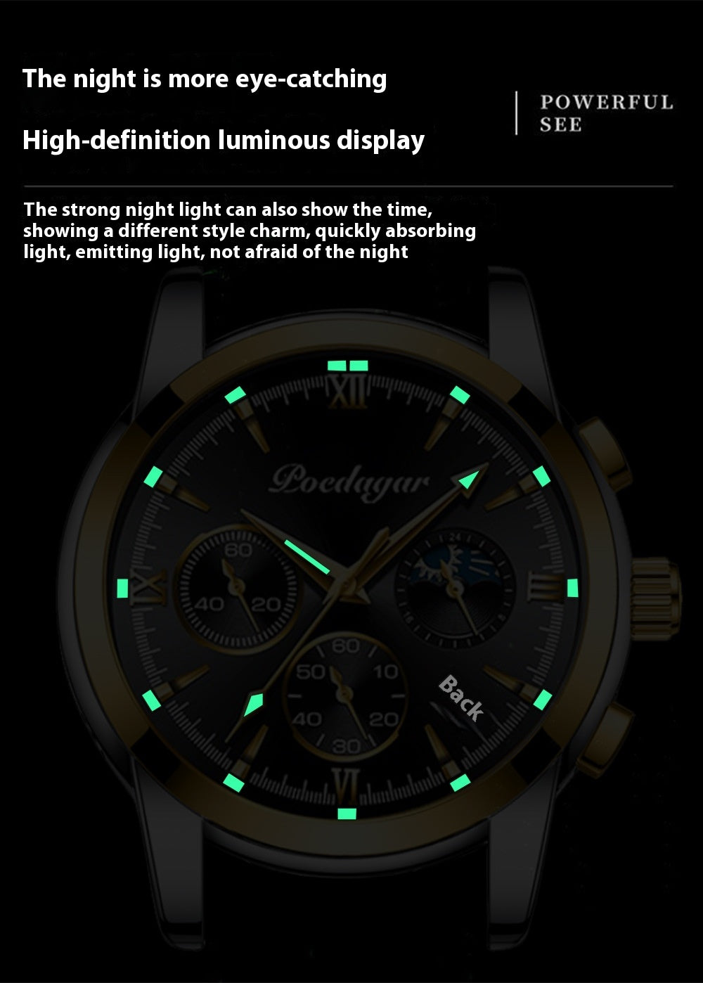 Multifunctional Luminous Waterproof Quartz Watch for Men