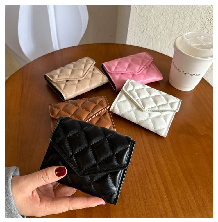 Multi-fold Diamond Embroidered Wallet – Women’s Large-capacity PU Leather Wallet with Waterproof, Wear-resistant Design