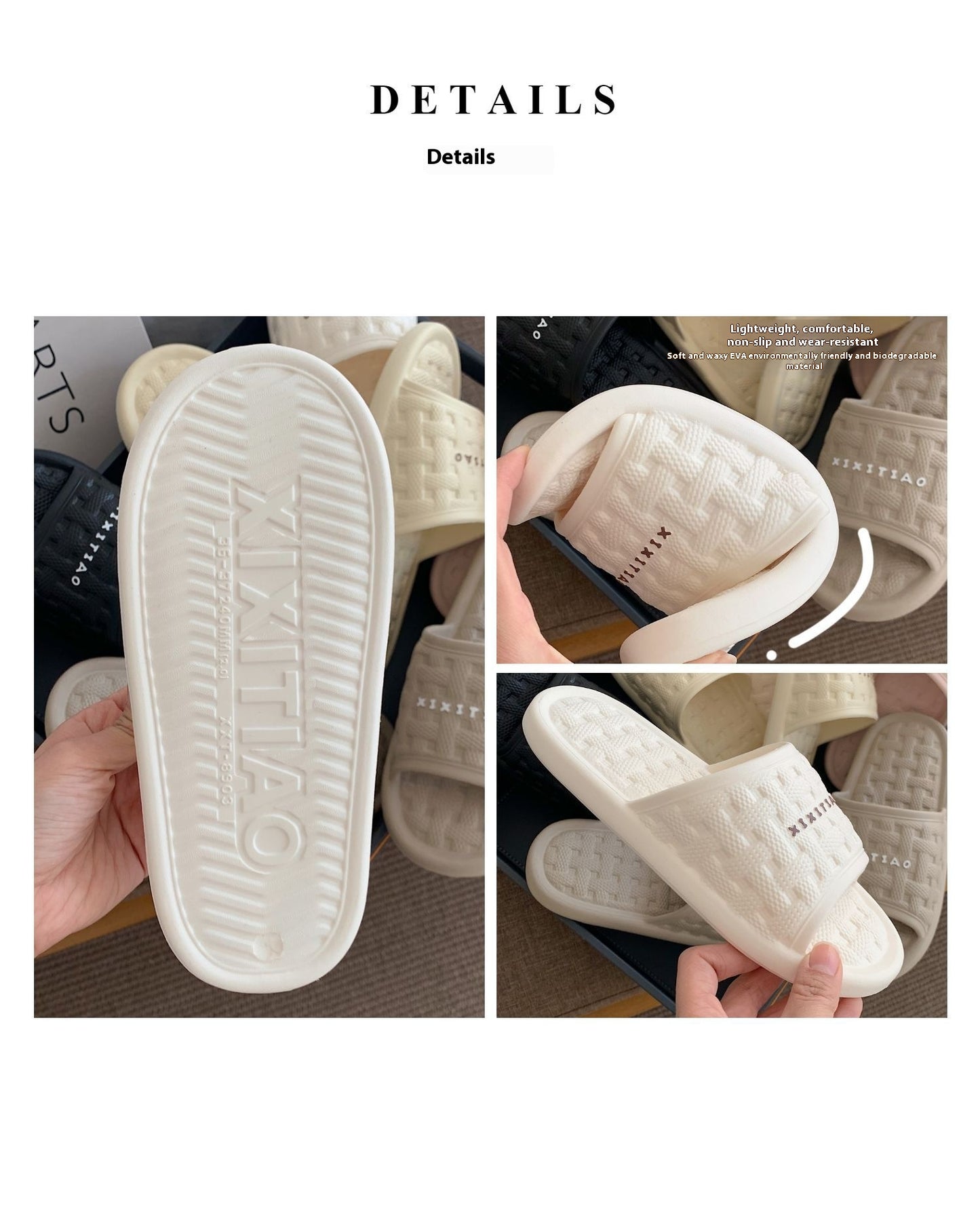 Women's Woven Plaid Soft Bottom Slippers – Cozy EVA Indoor Flip Flops