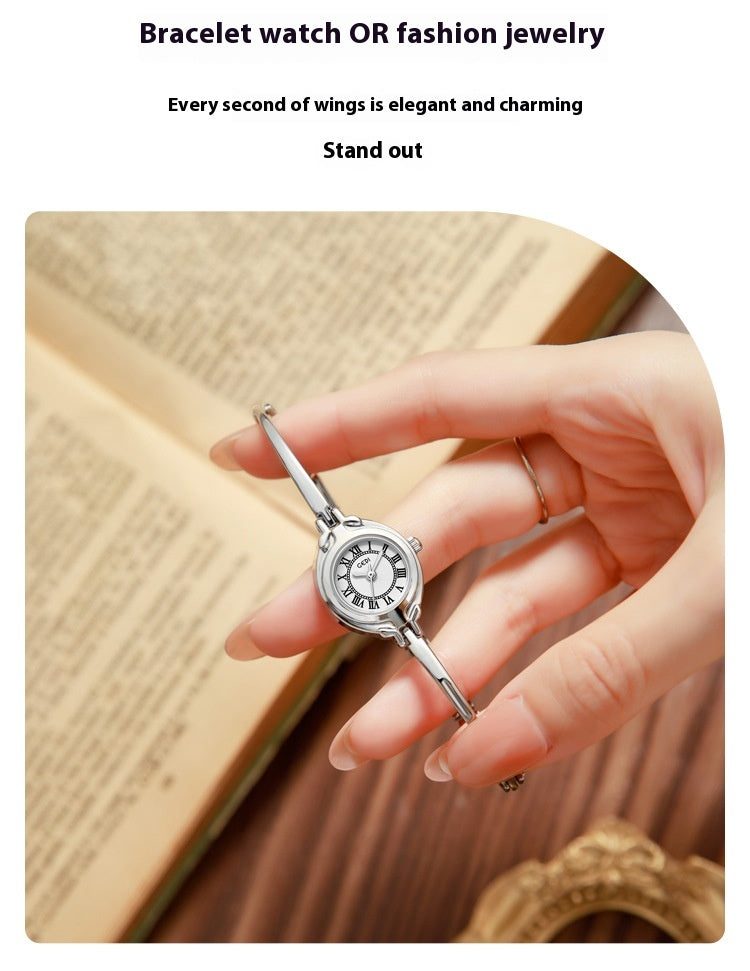 Gold Good-looking Thin Strap Quartz Watch