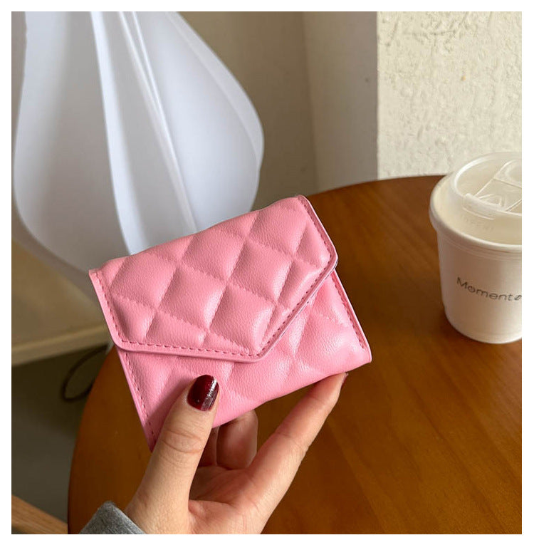 Multi-fold Diamond Embroidered Wallet – Women’s Large-capacity PU Leather Wallet with Waterproof, Wear-resistant Design