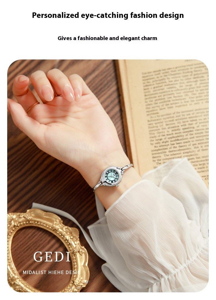 Gold Good-looking Thin Strap Quartz Watch