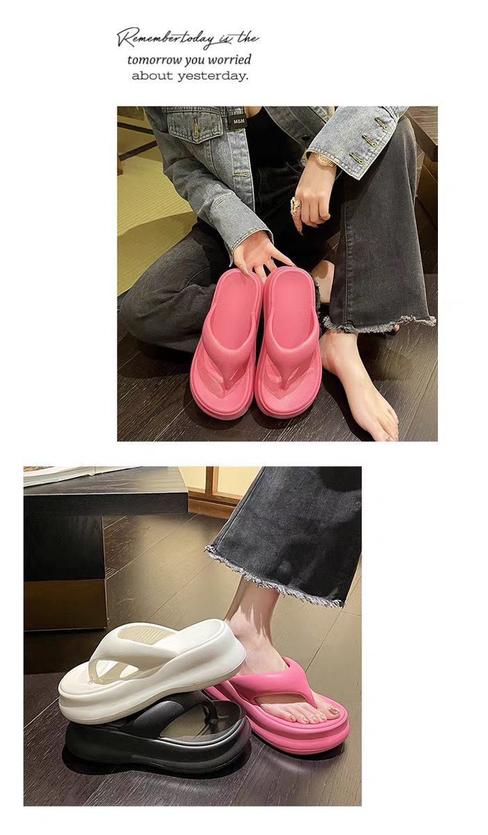 Non-slip Height-increasing Thick-soled EVA Flip-Flops – Women's Summer Slippers for Comfort & Style