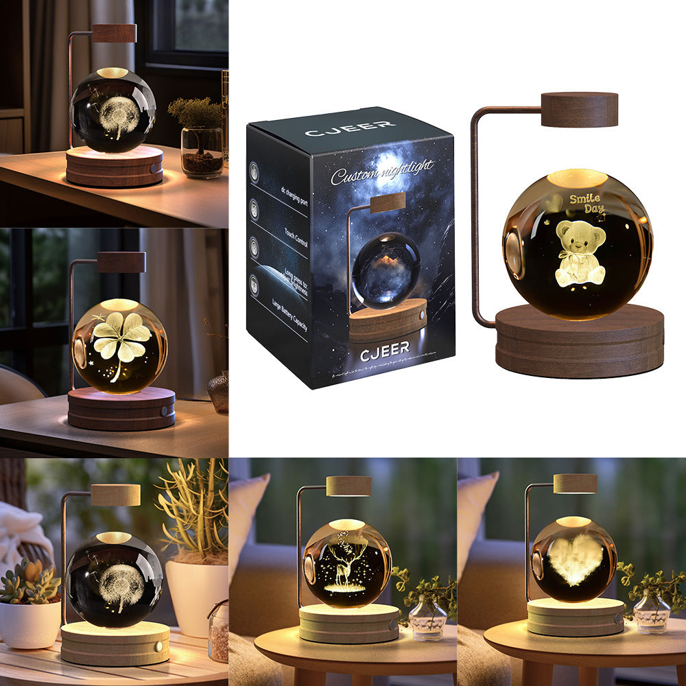 Cosmic Dinosaur Crystal Ball Night Lamp