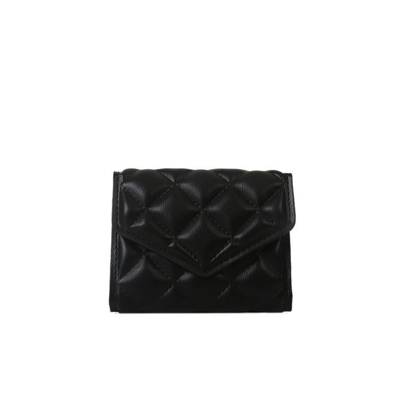 Multi-fold Diamond Embroidered Wallet – Women’s Large-capacity PU Leather Wallet with Waterproof, Wear-resistant Design