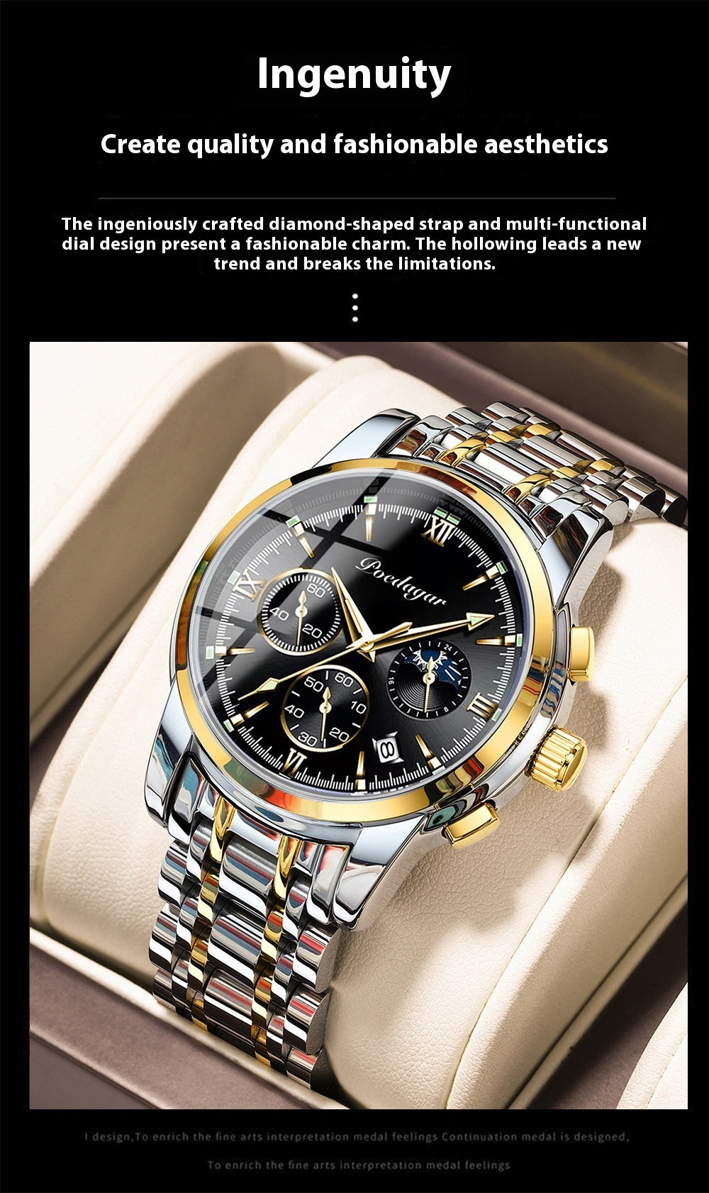 Multifunctional Luminous Waterproof Quartz Watch for Men